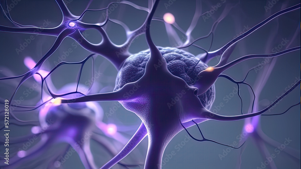 stock-illustrationen-conceptual-illustration-of-neuron-cells-with