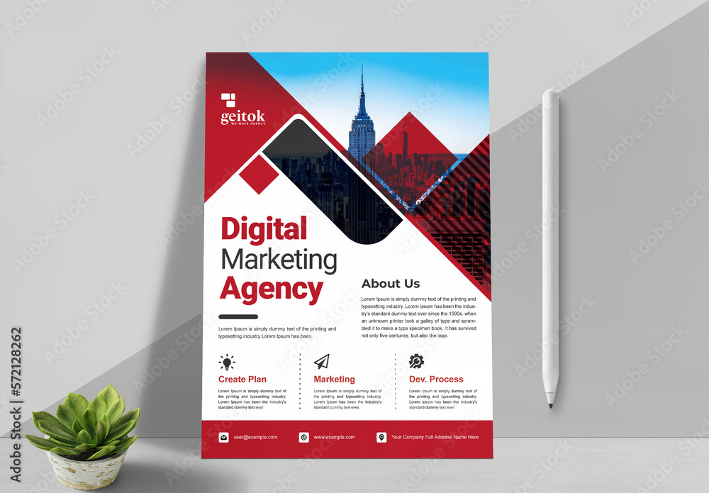 Digital Business Flyer Design Template Stock Template Adobe Stock