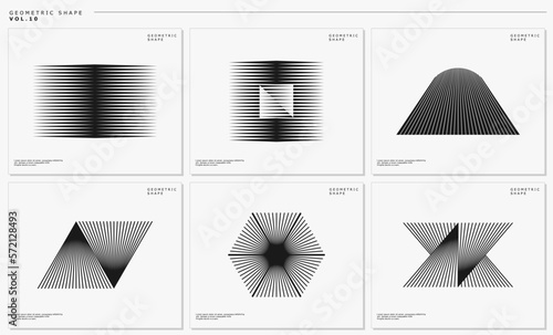 Collection of abstract blend lines logo design template