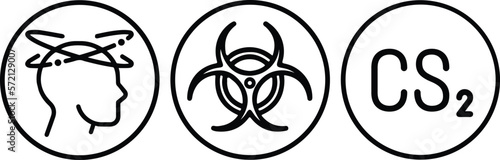 Set of Chemical Hazard Line Icon