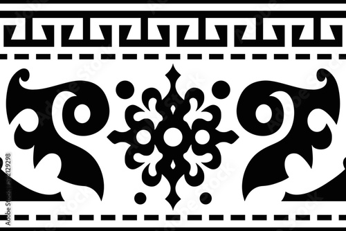 Seamless pattern. Ethnic background on the theme of Turkic art, vector design.