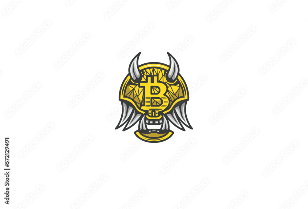 Bitcoin monster vector illustration Bitcoin monster vector illustration