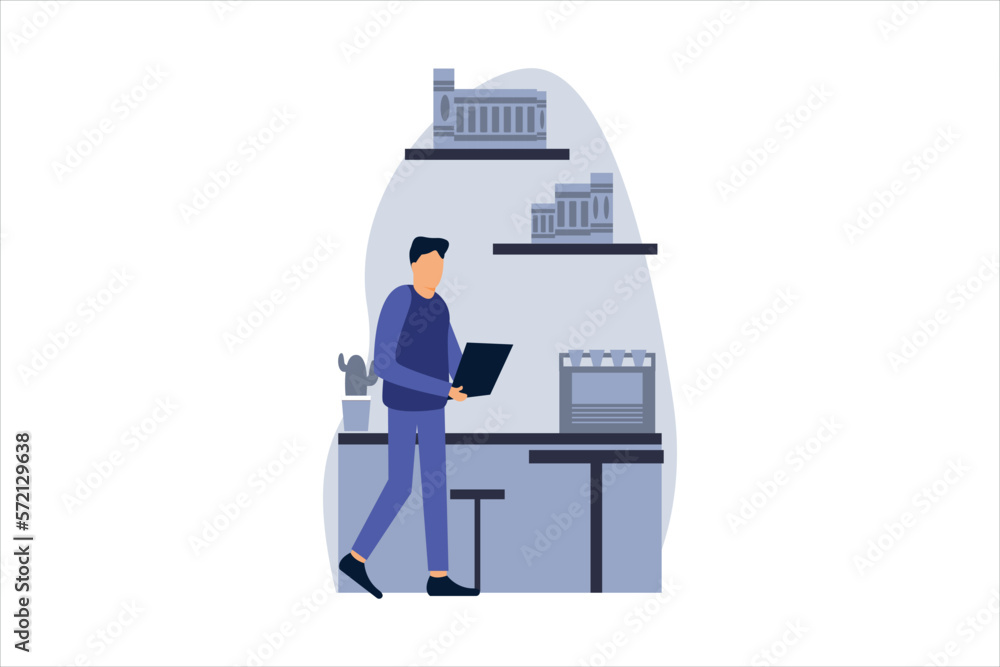 Obraz premium Coffee Shop Flat Design Illustration