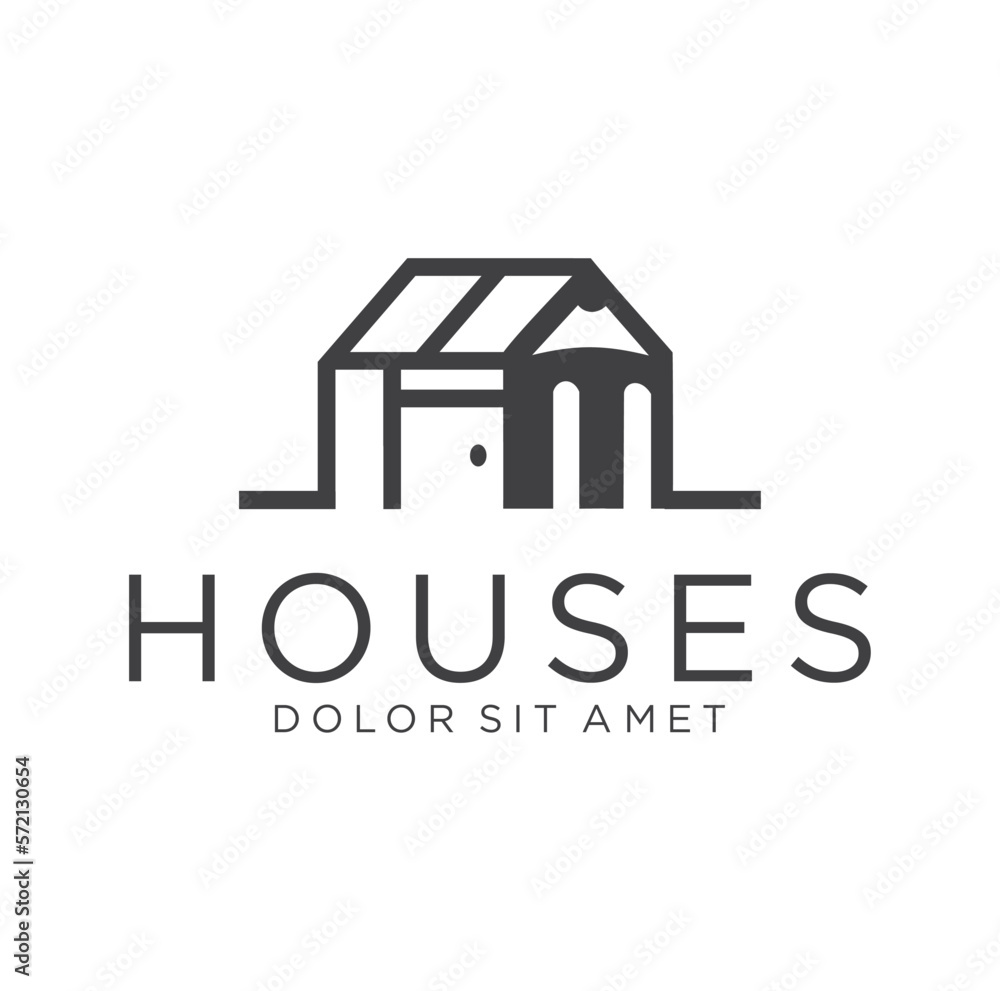 Pencil house logo design inspiration