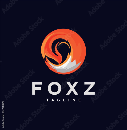 Circle Fox logo illustration modern icon for logos and emblem animal 