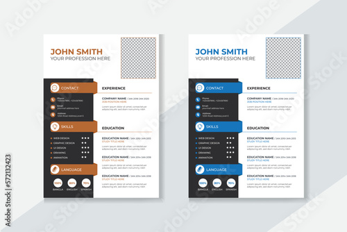 Professional CV resume template design