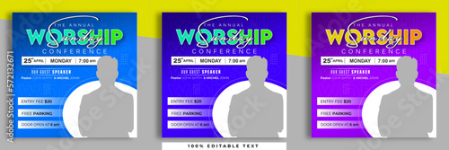 Church conference flyer social media post web banner