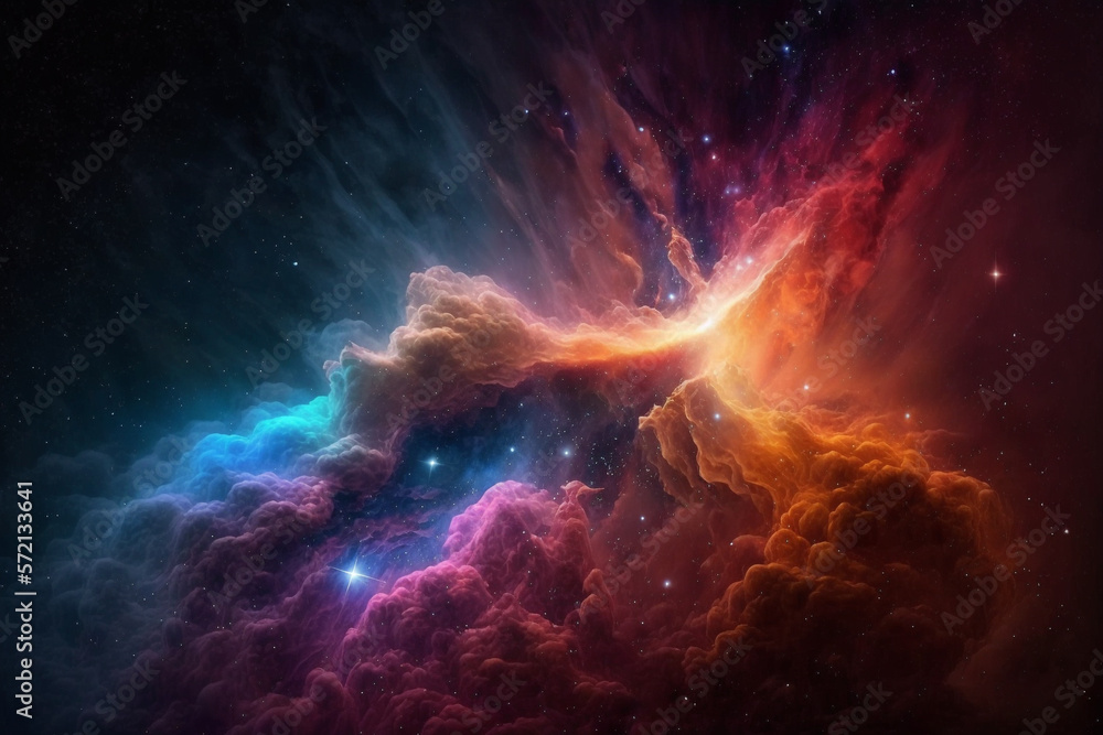 Cosmic Galaxy Wonder: The Beauty of the Endless Universe in Stunning Gradient Backgrounds With Generative AI