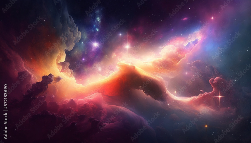 Cosmic Galaxy Wonder: The Beauty of the Endless Universe in Stunning Gradient Backgrounds With Generative AI