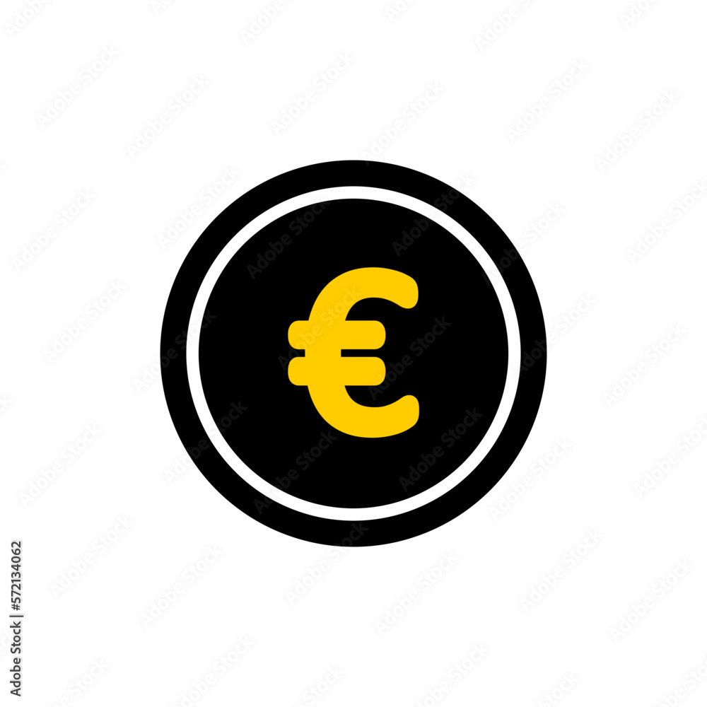 Euro coin symbol illustration vector icon. Flat design. Euro coin symbol illustration vector icon. Flat design.