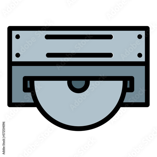Cd rom color line icon