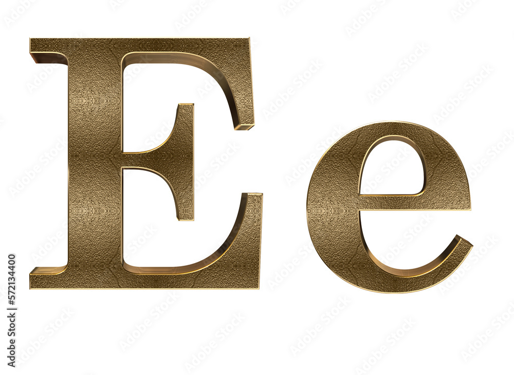 3d render Gold lowercase And uppercase Letters 3d render Gold lowercase And uppercase Letters