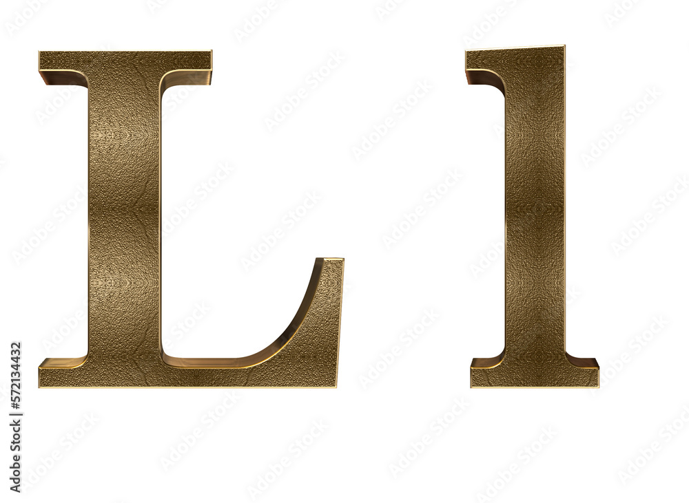 3d render Gold lowercase And uppercase Letters 3d render Gold lowercase And uppercase Letters