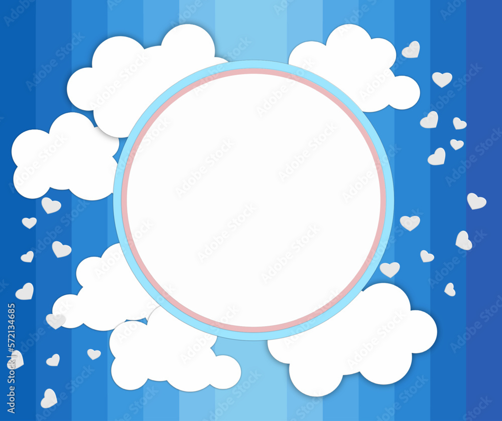 The paper art style of valentine's day greeting card and love white paper flying looks like a pair of heart shapes on cloud and blue sky vector illustration. The paper art style of valentine's day greeting card and love white paper flying looks like a pair of heart shapes on cloud and blue sky vector illustration.