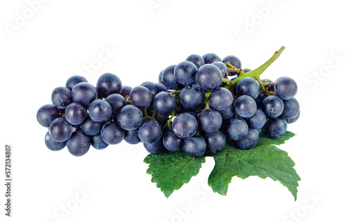 Black grapes.Isolated on transparent png