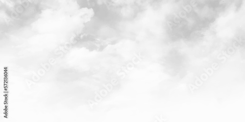 White cloudy sky for background. White fluffy cloudscape scenery, environment background with copy space. Cumulus clouds floating in a light sky. Pure and fresh air in dull day. Freedom of nature.