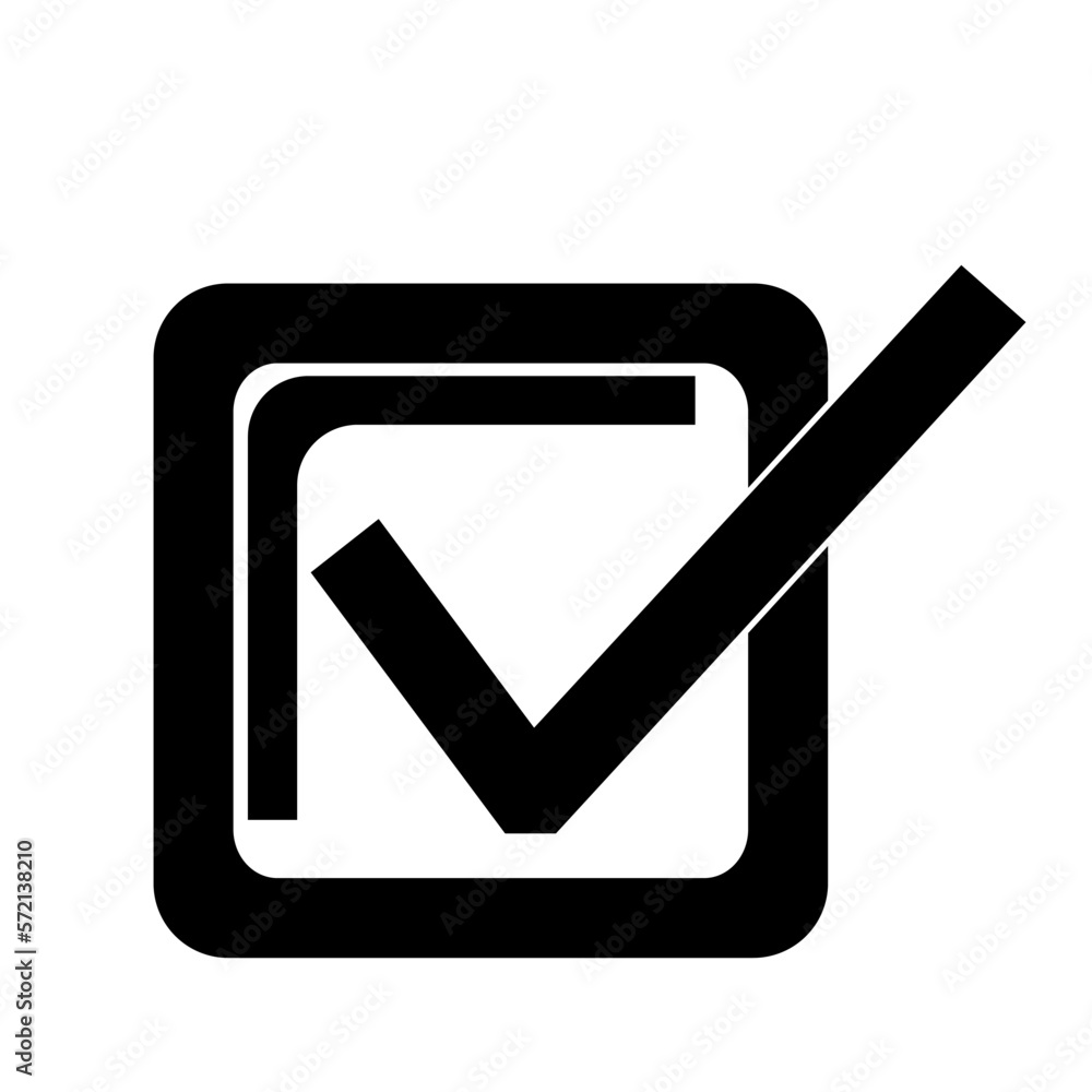 Vector illustration, web icon of the tick mark form. Isolated on a white background. Vector illustration, web icon of the tick mark form. Isolated on a white background.