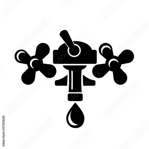 Vector illustration, web icon. Water tap. Isolated on a white background.