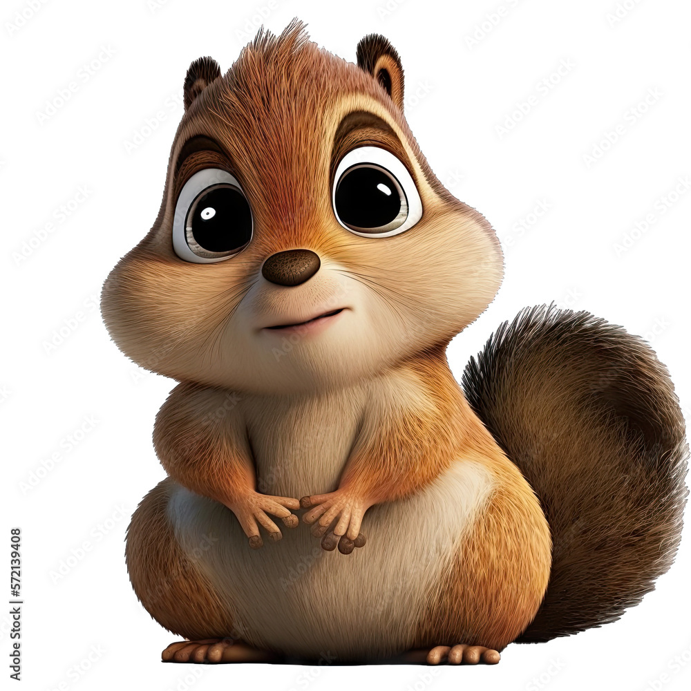 Cute Animation Cartoon Character Animal Squirrel Design Elements