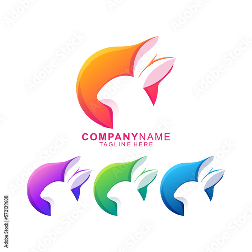 Awesome Rabbit Premium Logo Vector