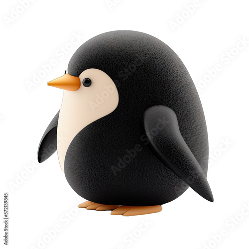 Cute Baby, Toddler, Kid Toy Penguin Character Design Elements Isolated Transparent Background: Clear Alpha Channel Graphic for Overlays Web Design, Digital Art, PNG Image (generative AI) photo