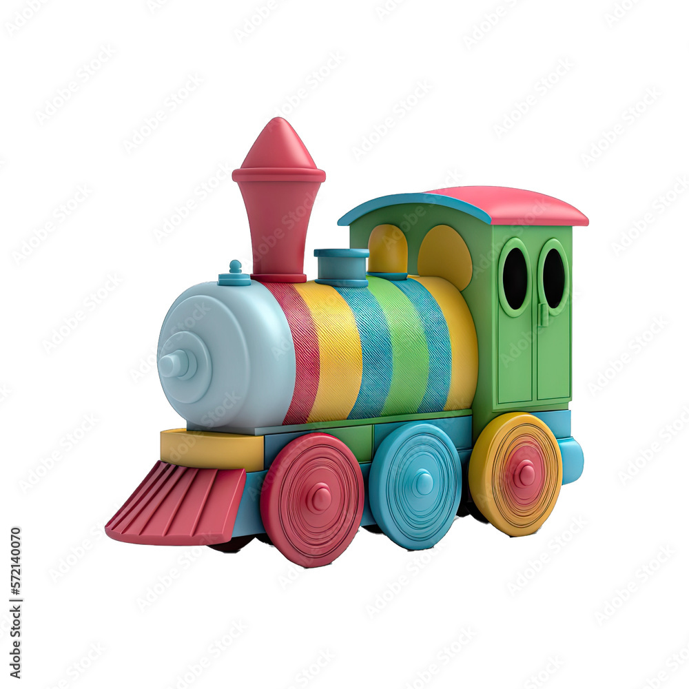 Cute Baby, Toddler, Kid Toy Train Character Design Elements Isolated
