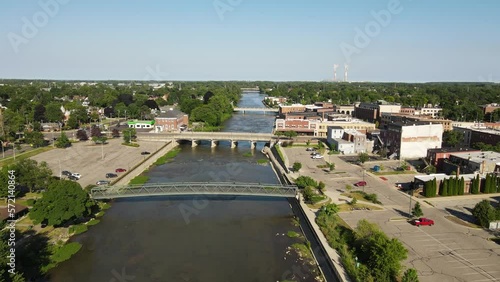 Aerial view following the Raisin River. A Journey Through Monroe, Michigan photo