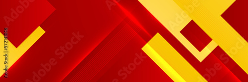 Free Download Modern Red and yellow abstract geometric design banner - GFXLoad
