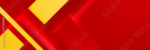 Modern Red and yellow abstract geometric design banner