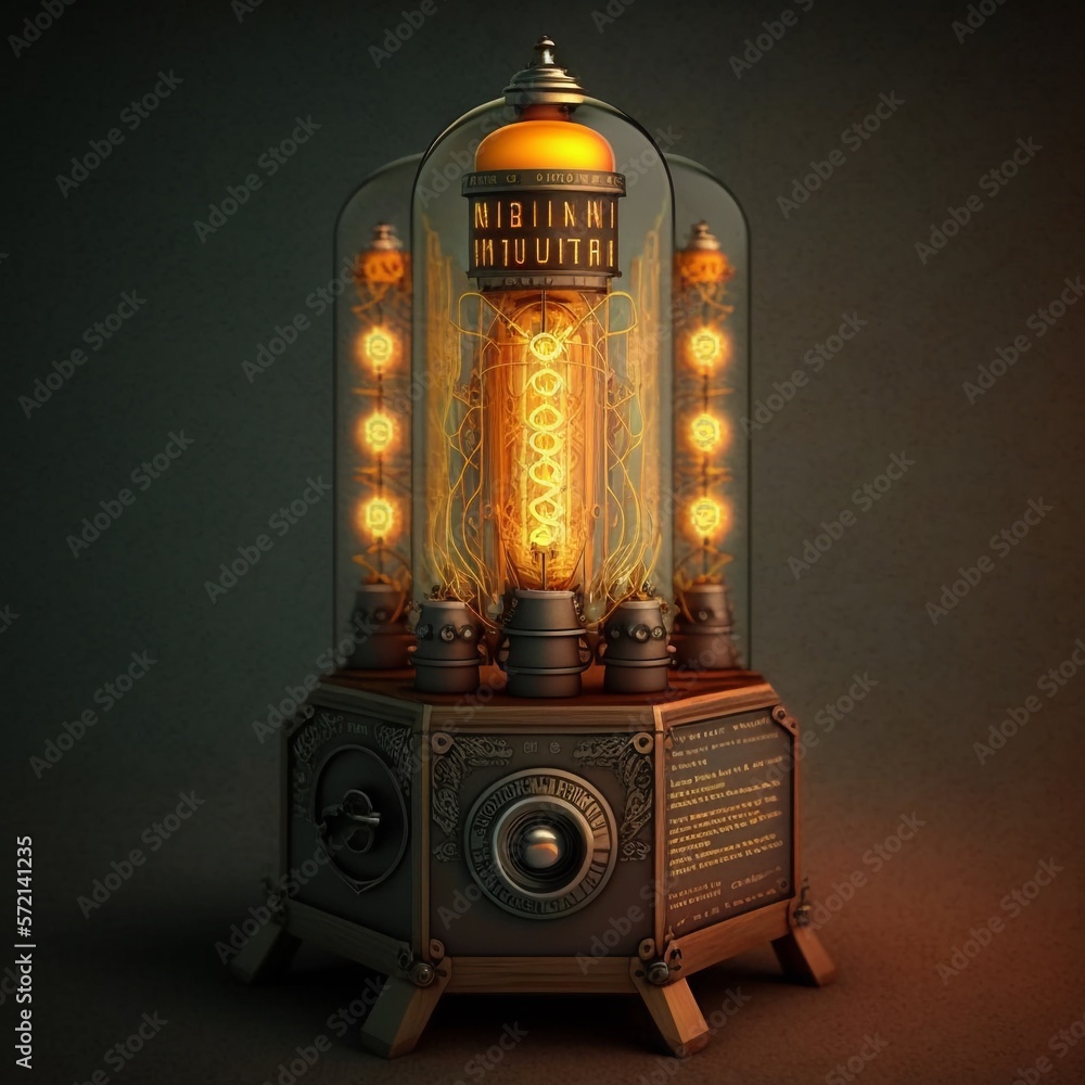 Mysterious Nixie / Vacuum Tube Device. Curious Glowing Steampunk