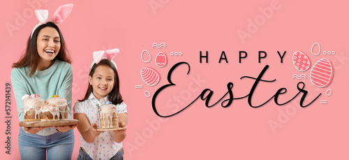Festive banner with happy w...