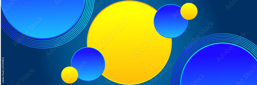 Modern Blue and yellow abstract geometric design banner