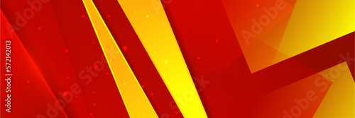 Free Download Modern Red and yellow abstract geometric design banner - GFXLoad