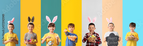 Set of little boys with bun...