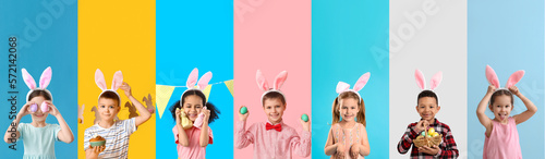 Set of children with bunny ...