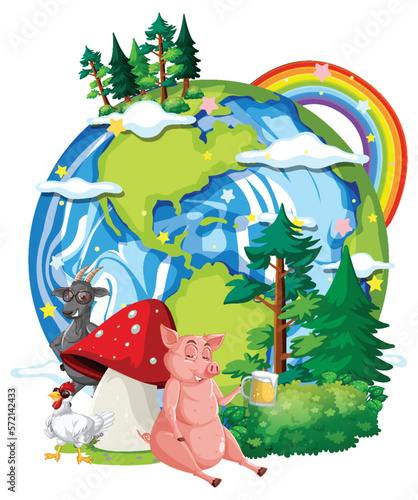 Animals on the planet earth