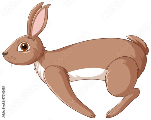 Cute brown rabbit cartoon character