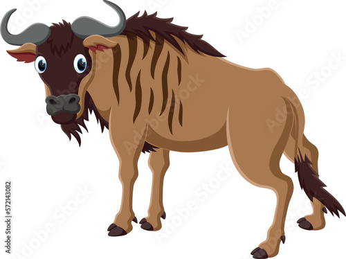 Cartoon Wildebeest isolated on white background
