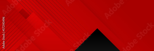 Minimalist Red and Black Geometric Banner Background Vector Design for Your Projects