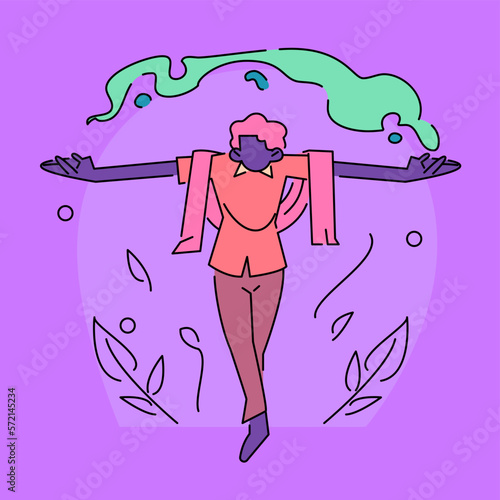 Vector Design of Holi Celebration. Playful Characters and Colors to Usher in the Spring Season