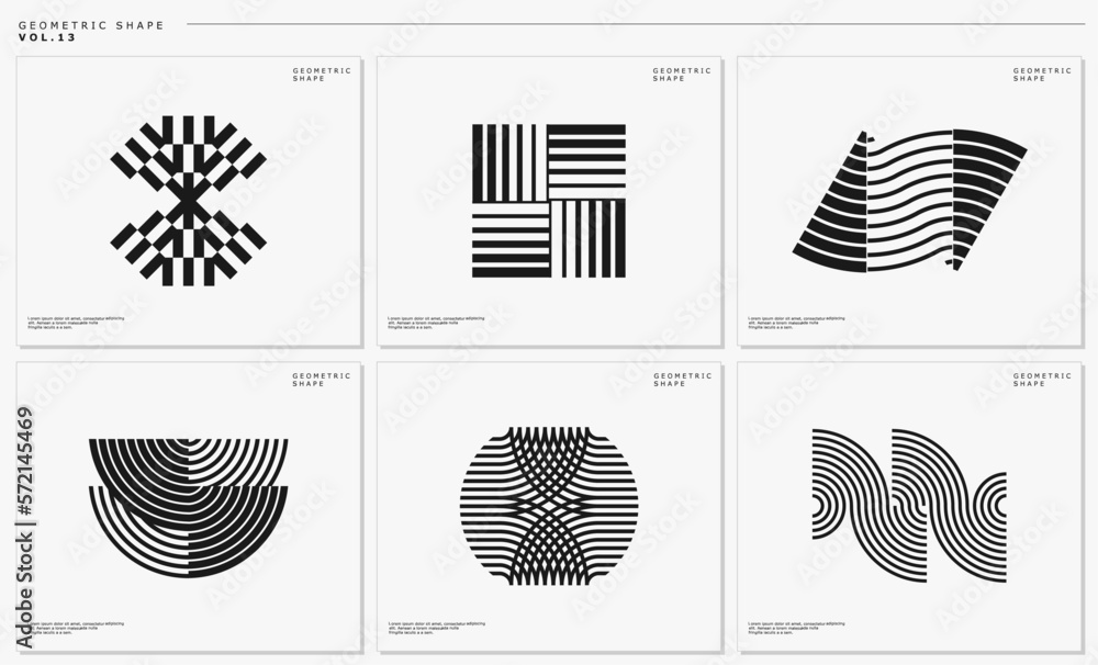 Abstract line basic shape logo design set