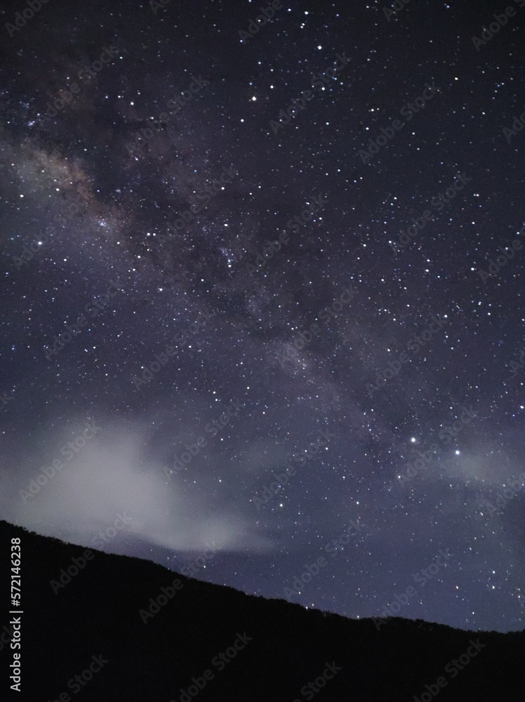 starry night sky in gede mountain