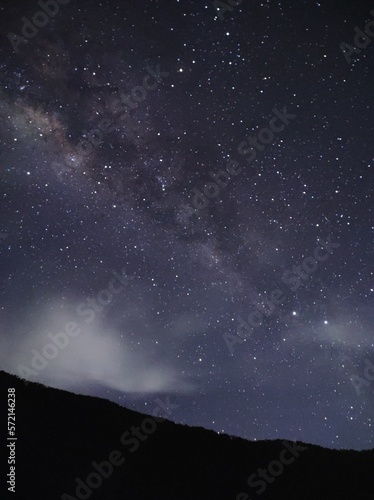 starry night sky in gede mountain
