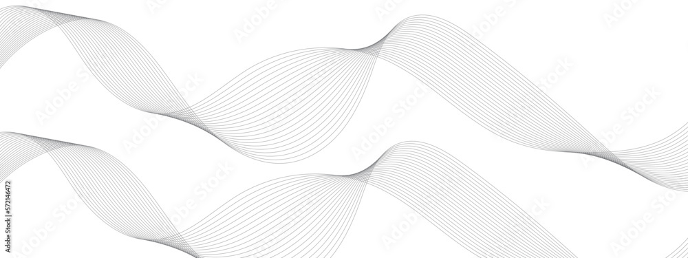 Abstract wavy grey blend liens technology abstract lines on white background. Abstract wave white paper background.  Digital frequency track equalizer. Banner design background. - obrazy, fototapety, plakaty 