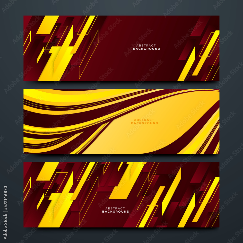 Vector Illustration of Bold Dark Red and Yellow Banner Background ...