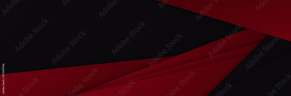 Vector Illustration of Dramatic Dark Red and Black Banner Background - Ideal for Promotions and Advertising