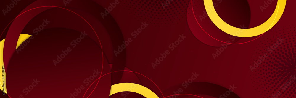 Vector Illustration of Bold Dark Red and Yellow Banner Background ...