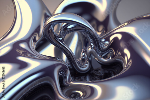 3D liquid metal texture, Generative AI 