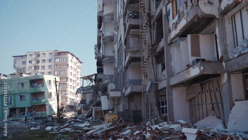 Big earthquake in Turkey.
Buildings destroyed and heavily damaged after the big earthquake in Hatay province. Turkey Earthquake – Hatay - 6 February 2023
Big earthquake in Turkey.
Buildings destroyed and heavily damaged after the big earthquake in Hatay province. Turkey Earthquake – Hatay - 6 February 2023