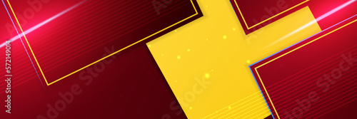 Vector Illustration of Bold Dark Red and Yellow Banner Background - Ideal for Promotions and Advertising